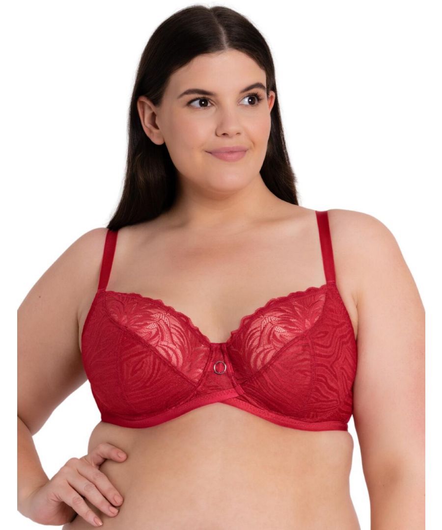 Curvy Kate Womens Lace Daze Balcony Bra - Red Polyamide - Size 34D