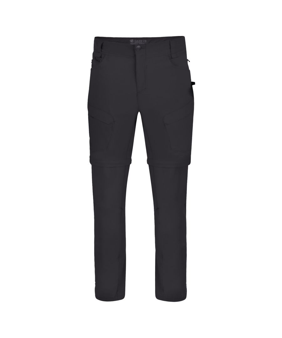 Regatta Dare 2B Mens Tuned In II Multi Pocket Zip Off Walking Trousers - Black - Size 42W/32L