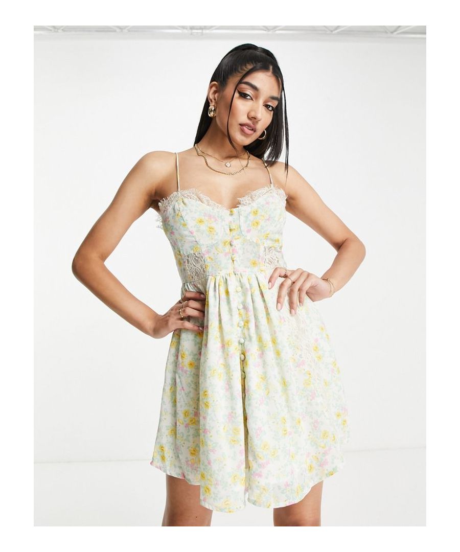 Dresses by ASOS DESIGN This dress + you = perfect match Sweetheart neck Fixed straps Button placket Lace inserts Regular fit  Sold By: Asos