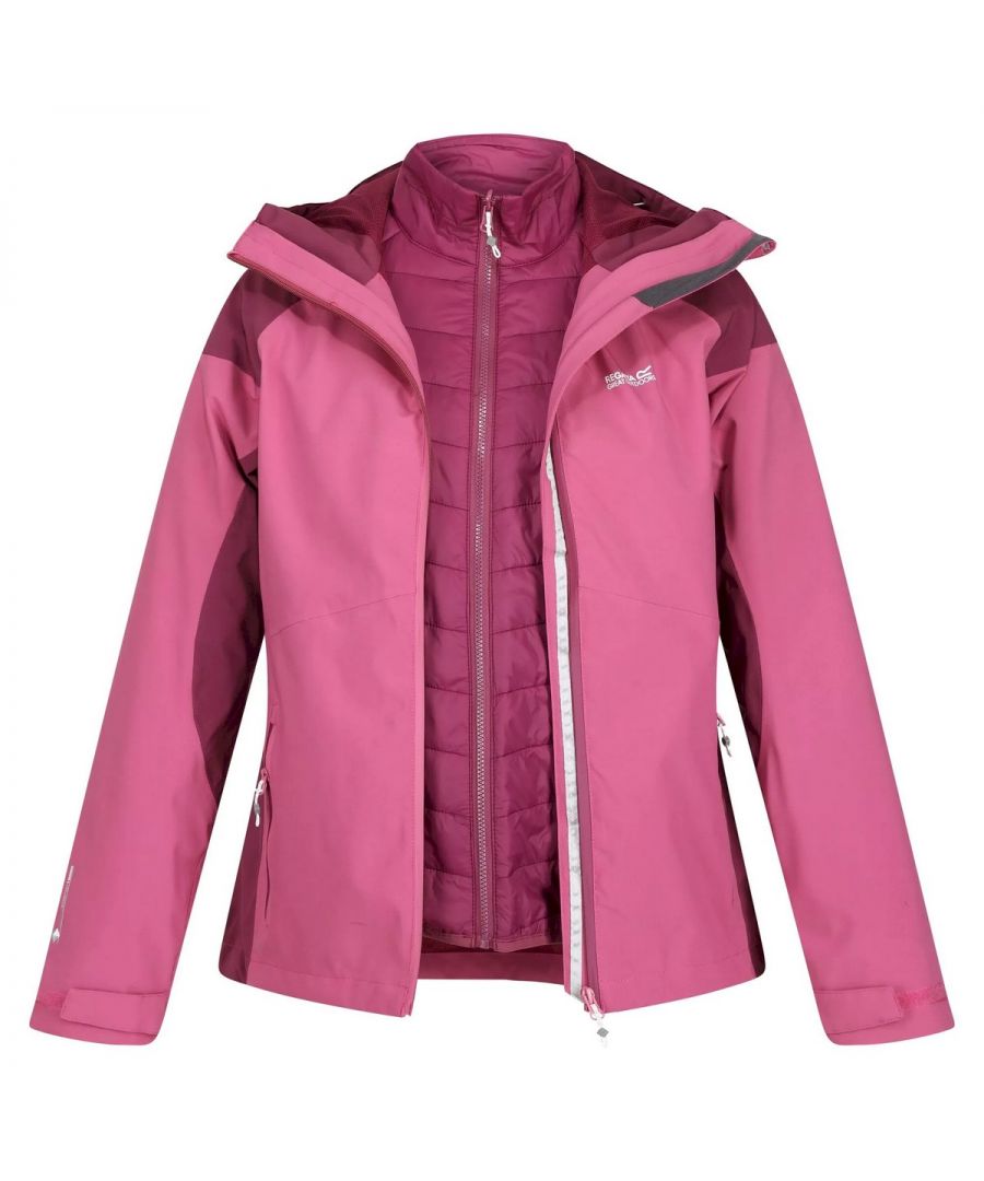 Filling: Synthetic Fibre. Design: 2 in 1, Logo, Quilted. Fabric Technology: Airtrap, Breathable, Insulating, Isotex 15000, Lightweight, Quick Dry, Stretch, Waterproof, Windproof. Removable Inner Jacket, Thermo-Guard. Cuff: Adjustable Wrist Strap. Neckline: Hooded. Sleeve-Type: Long-Sleeved. Pockets: 2 Lower Pockets, 3 Internal Pockets, Zip. Fastening: Full Zip. Sustainability: Made from Recycled Materials.