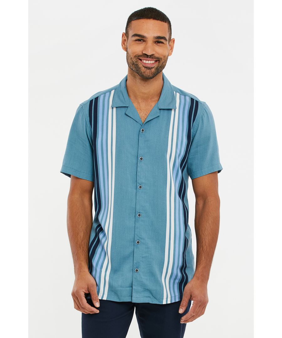 This short sleeve shirt from Threadbare features colourblock stripes and a soft revere collar. Pair with jeans or chinos for a smart-casual look. Other colours and styles are available.