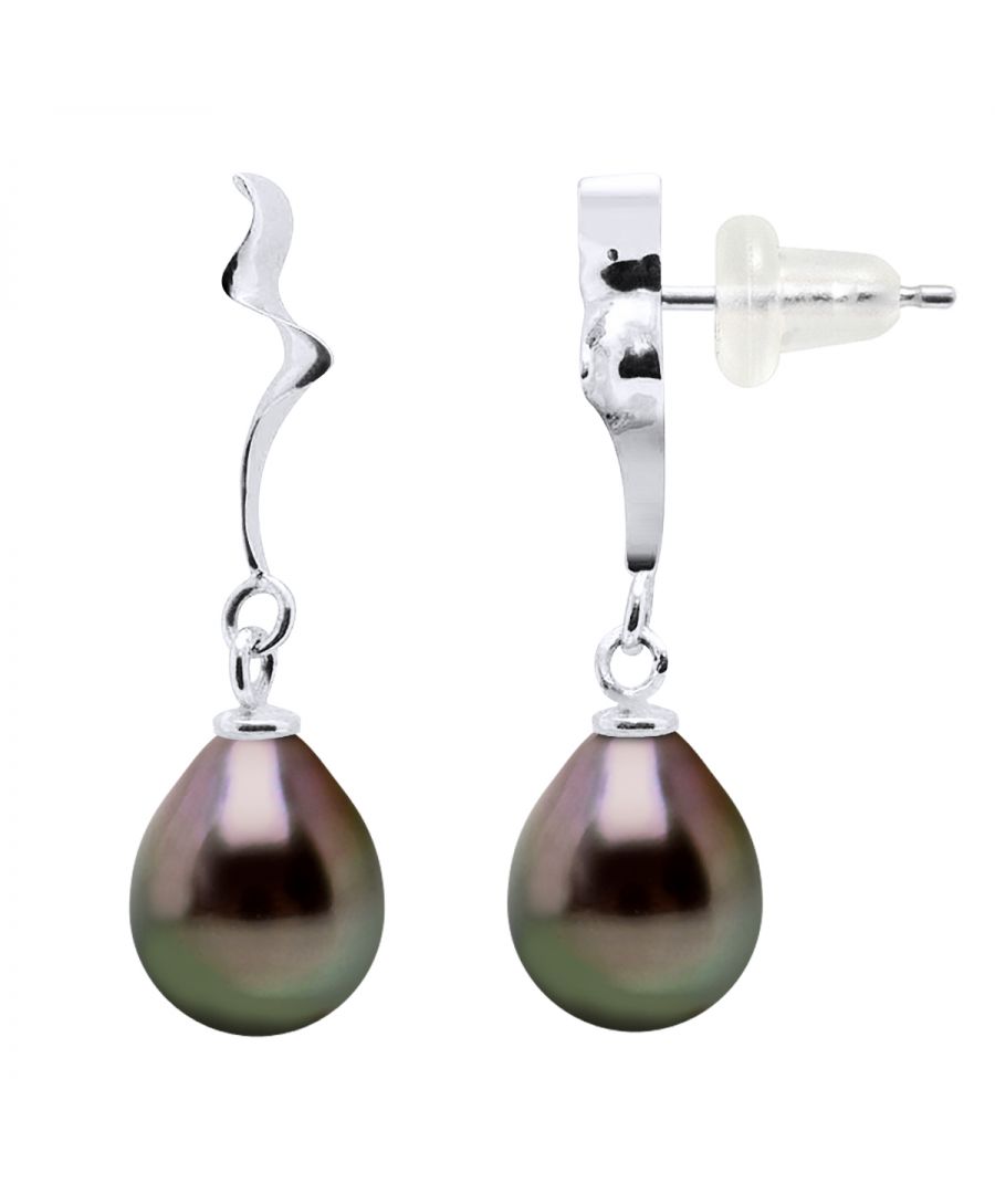 Image for DIADEMA - Earrings - Fantasy Patern in White Gold and Real Tahitian Pearls