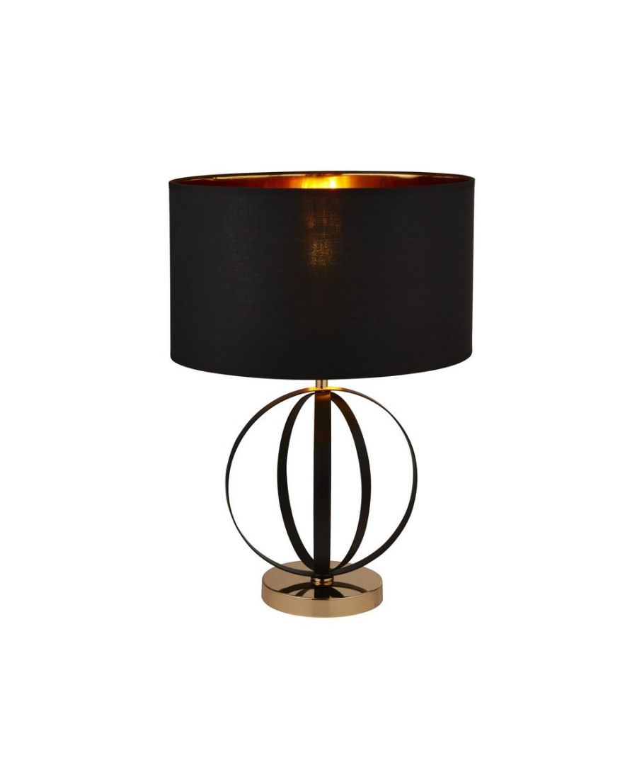 Image for Table Lamp Black, Gold with Black Shade, Gold Inner