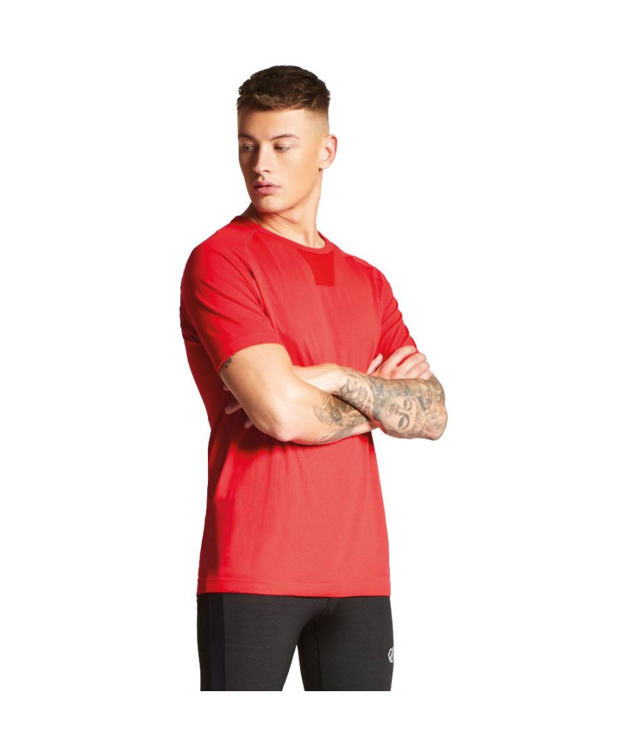 Q-Wic Seamless nylon/ polyester knitted fabric. Good wicking performance. Quick drying. Body mapping venting zones. Knitted rib to collar, cuffs, and hem.