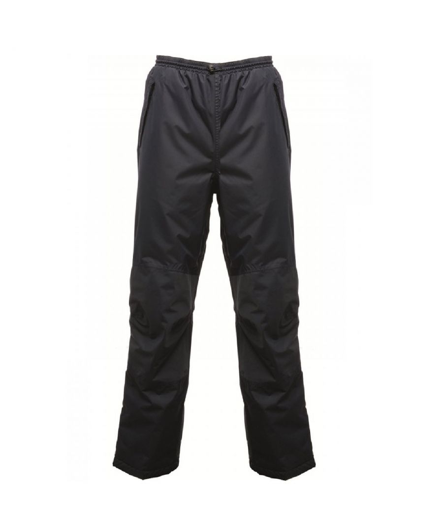 Waterproof breathable linton trousers. Taped seams. Elasticated waist and protective overlay to the knees. 100% polyester.
