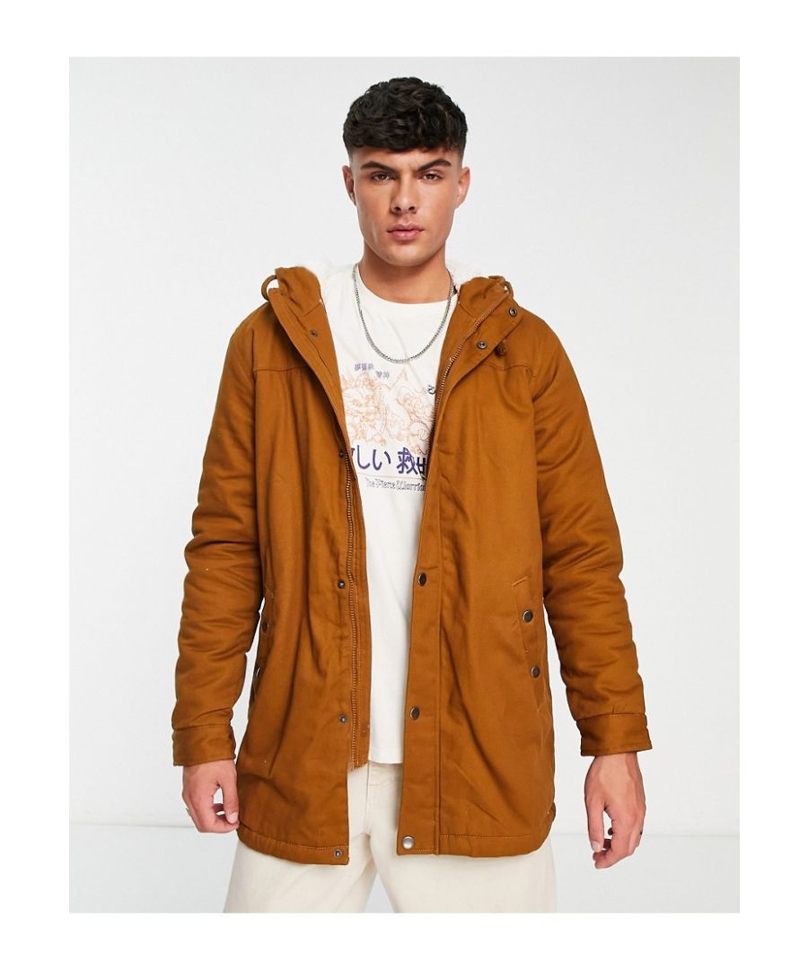 Jackets & Coats by Only & Sons Stand out, stay warm Drawstring hood Zip and press-stud fastening Side pockets Regular fit Sold by Asos