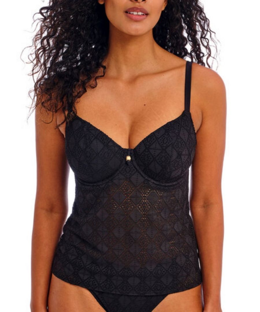 Freya Womens Nomad Nights Tankini Top - Black Polyamide - Size 36HH