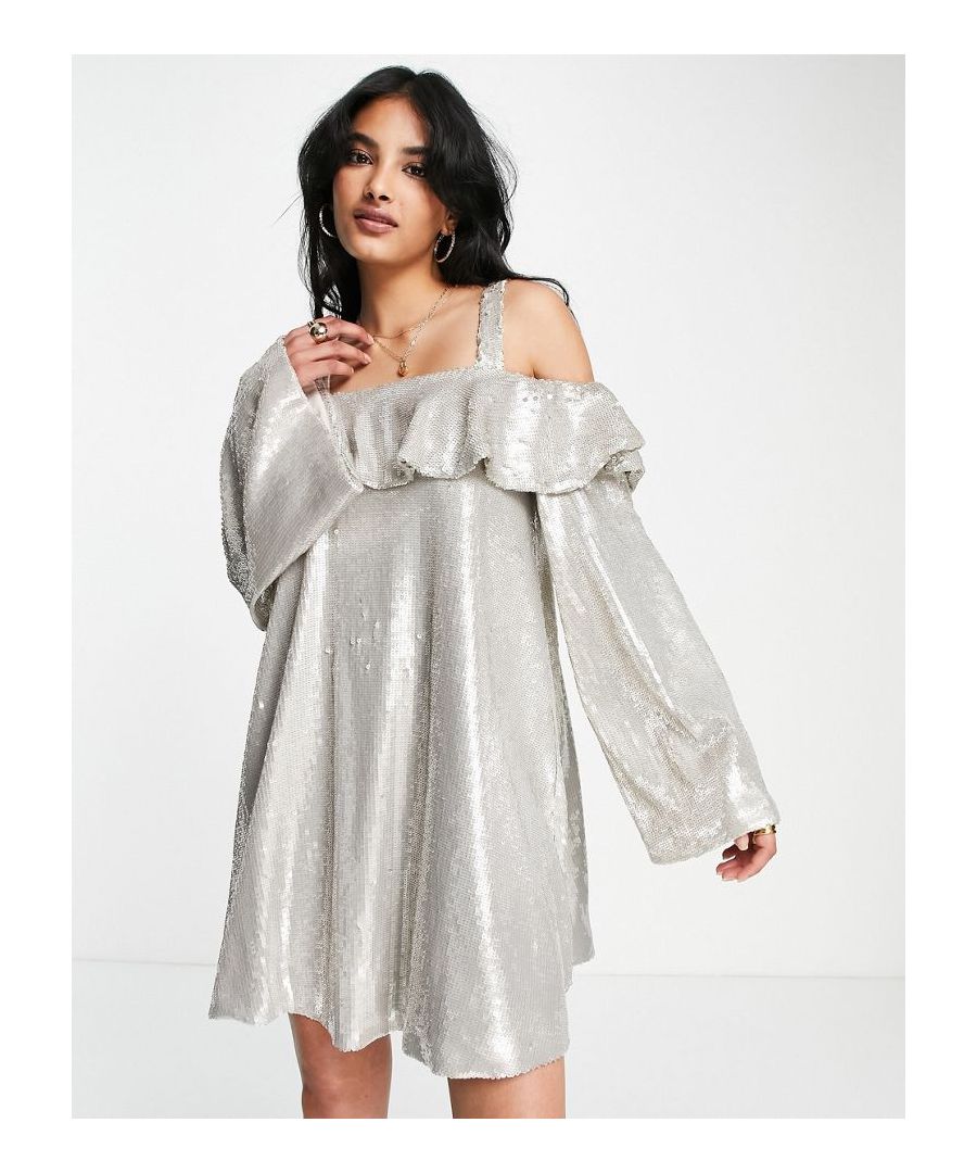 Dress by Topshop We see this dress in your future Bardot neck Fixed straps Frill overlay Regular fit Sold by Asos