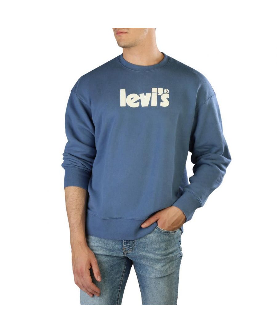 Levi's sweatshirt met ronde hals, grafische print en losse pasvorm voor heren, blauw