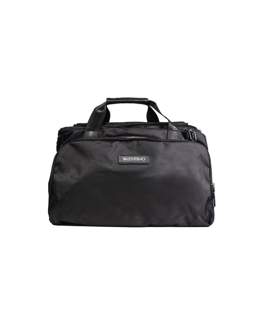Mens black Valentino Bags anakin holdall, manufactured with polyester. Featuring: top zip closure, multiple zip sections, adjustable shoulder straps, twin top handles and protective dust bag.