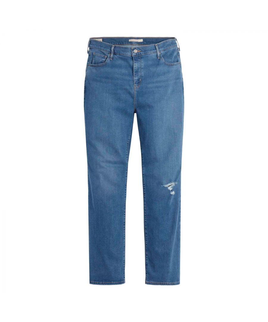 Womens Levis 725 Plus High Rise Bootcut Jeans in denim.- Classic 5 pocket styling.- Zip fly and button fastening.- Levi's woven red tab to right pocket.- Branded waist patch.- Stretch.- Bootcut.- A versatile fit with a flattering high-rise.- Ultra-modern straight leg and a cut-off hem.- 70% Lyocell  18% Polyester  10% Cotton  2% Elastane.- Ref: 868930014