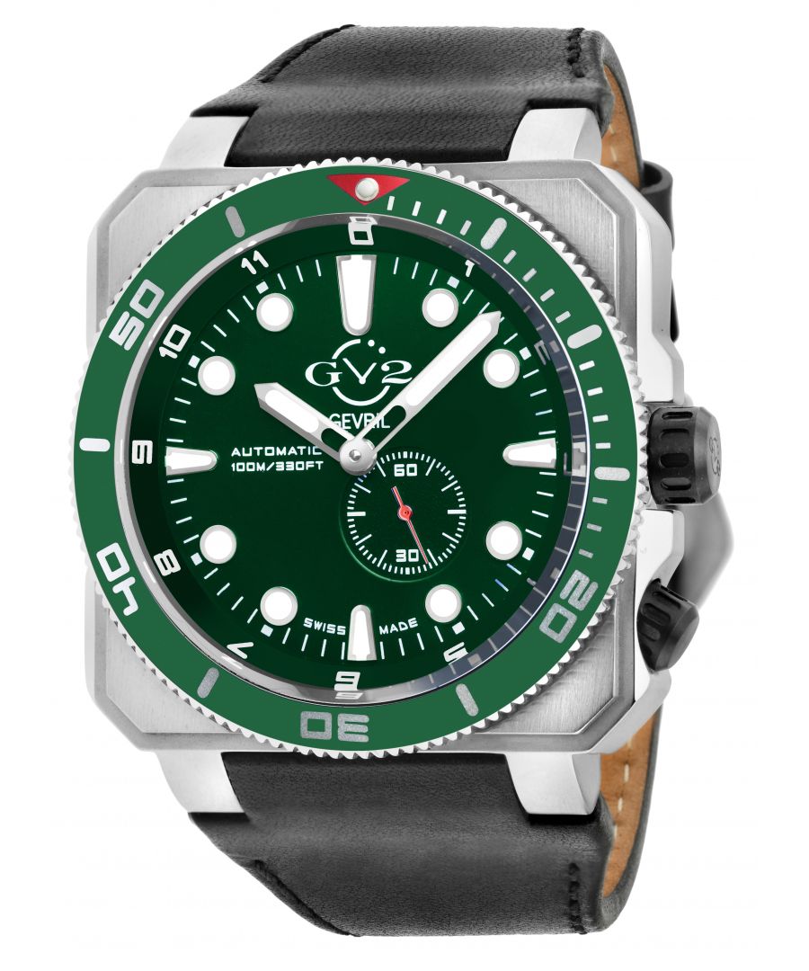 GV2 Squalo Men's Swiss Automatic Black Dial Two Tone Bracelet Date Watch