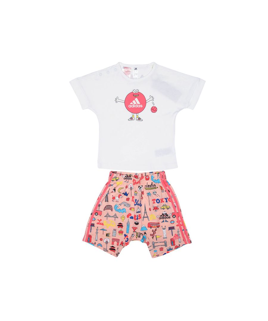 Image for Girl's adidas Infant Cleofus Summer Set in White