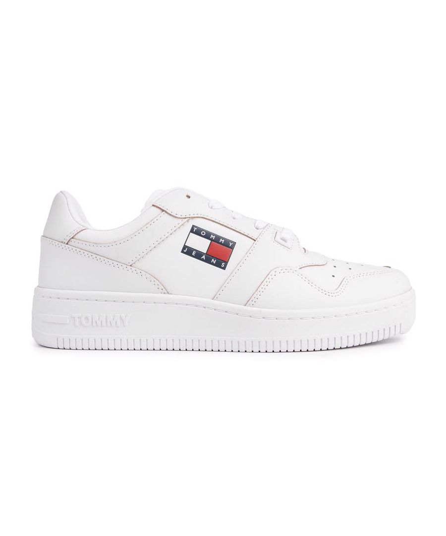 Crank Up The Style With The Men's Tommy Hilfiger Jeans Tech Basket Trainer. Ideal For Classic, Street And Retro Looks, The Designer Shoe Is Built With A Thick Profile Sole, Leather Upper And Tommy Hilfiger Branding To Add An Authentic Statement To Any Look.