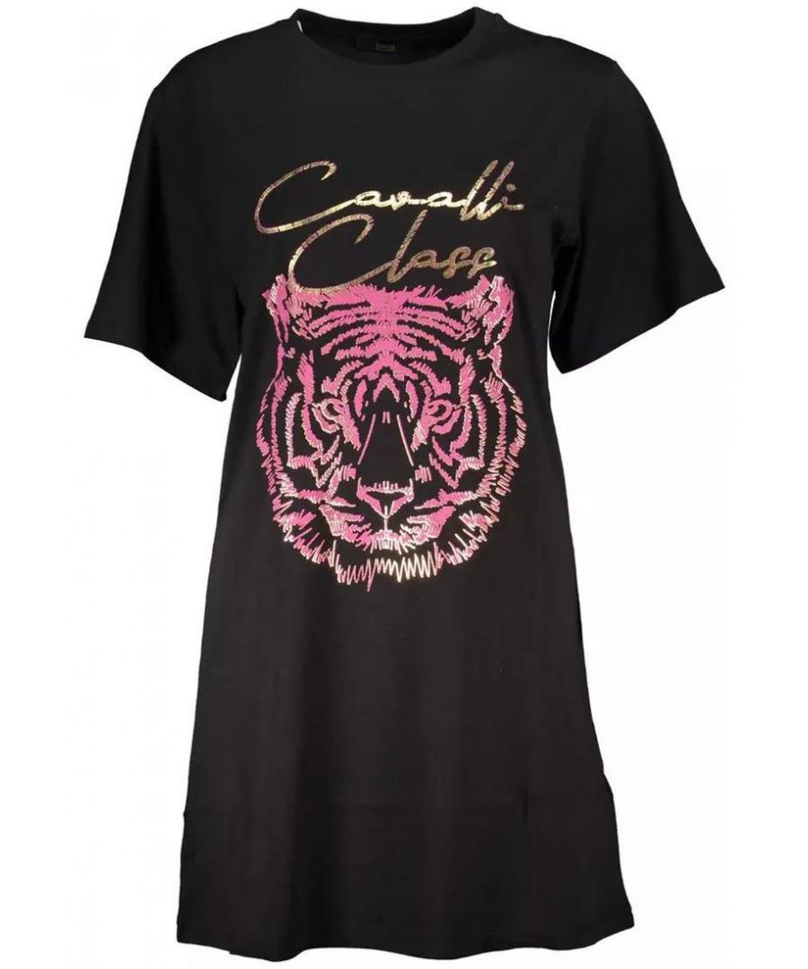 Cavalli Class WoMens Black Cotton Tops & T-Shirt - Size X-Large