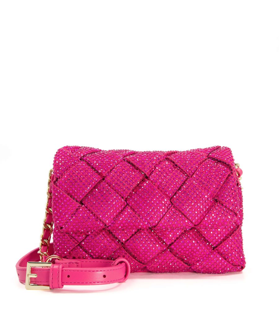 Dinidempsey is a glamorous take on a woven crossbody bag. A small size with lots of personality, this stand-out style is enhanced with sparkling diamante embellishments throughout as a nod to this season's embellishment trend. Finished with a long an