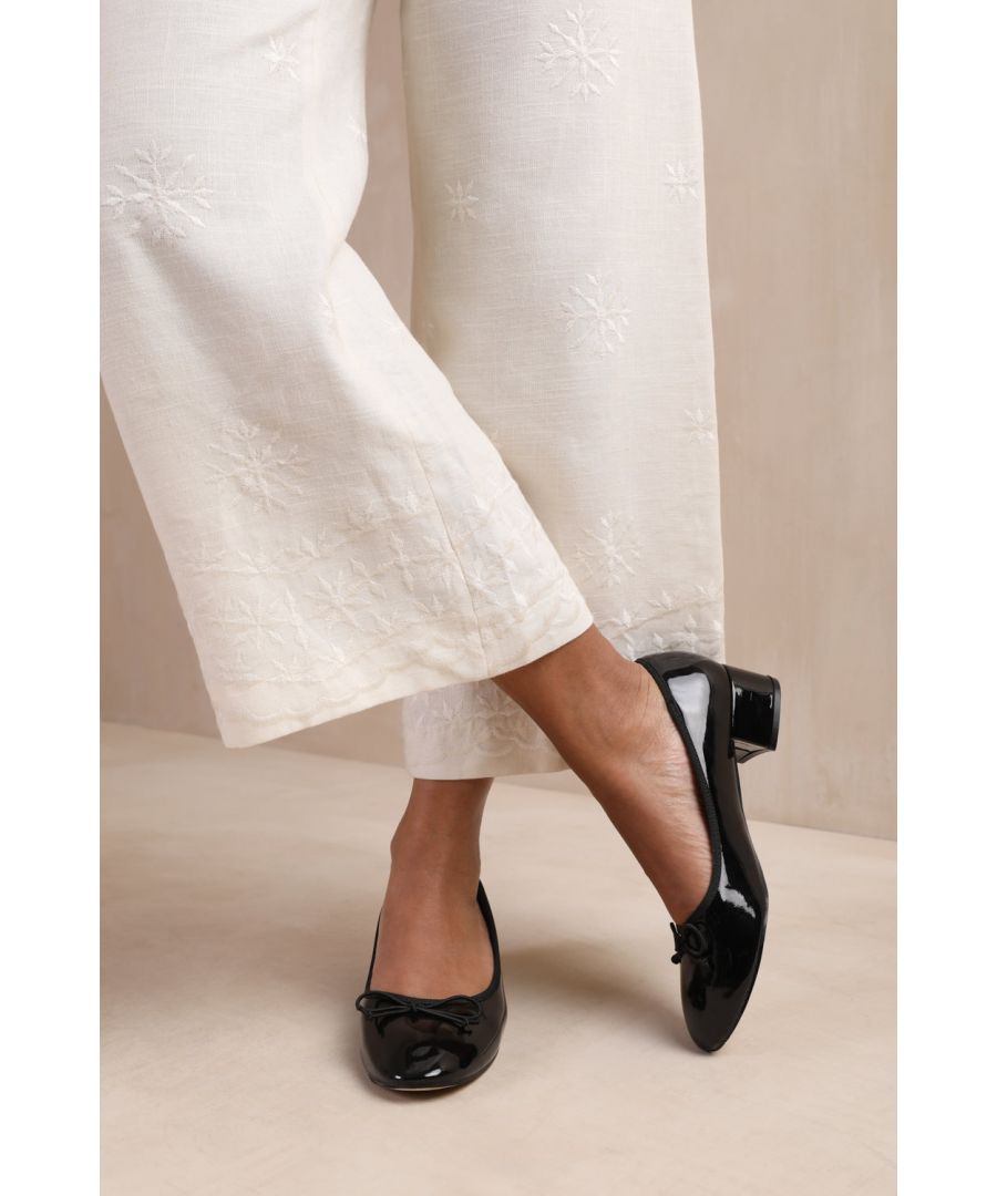 Where's That From Wheres Womens 'Wonder' Low Block Heel With Bow Detail - Black - Size Uk 8