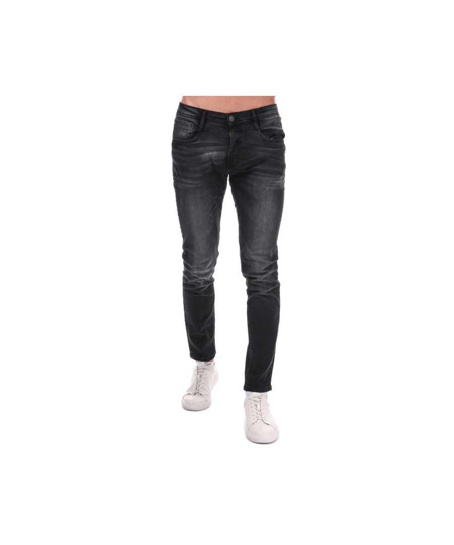 Duck and Cover Maylead jeans met slanke pasvorm voor heren, zwart