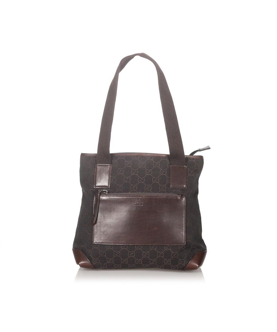 Image for Vintage Gucci GG Canvas Shoulder Bag Black