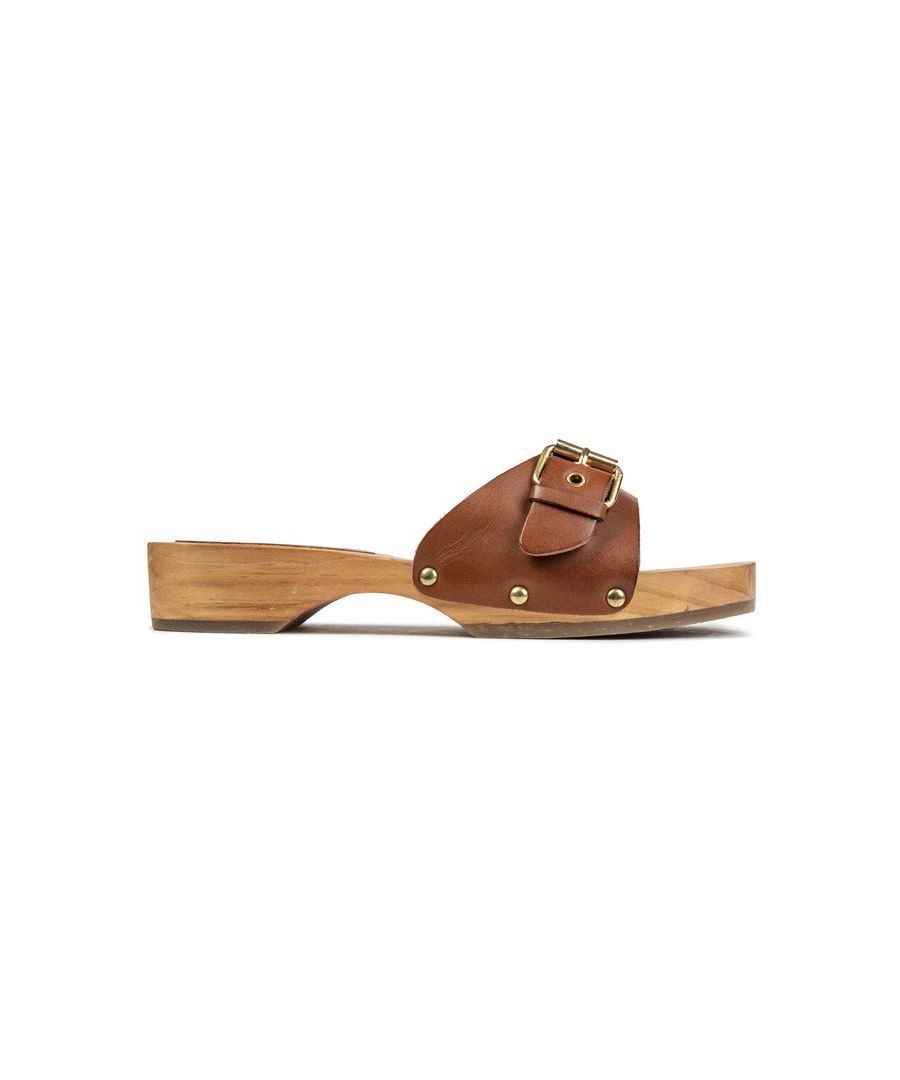 Womens tan Ravel peyton sandals, manufactured with leather and a synthetic sole. Featuring: metal trims to the upper, gold rivets and textured sole for grip.