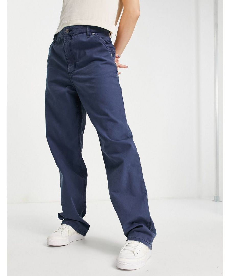 Trousers by ASOS DESIGN Treat your lower half High rise Belt loops Side and back pockets Straight fit Sold by Asos