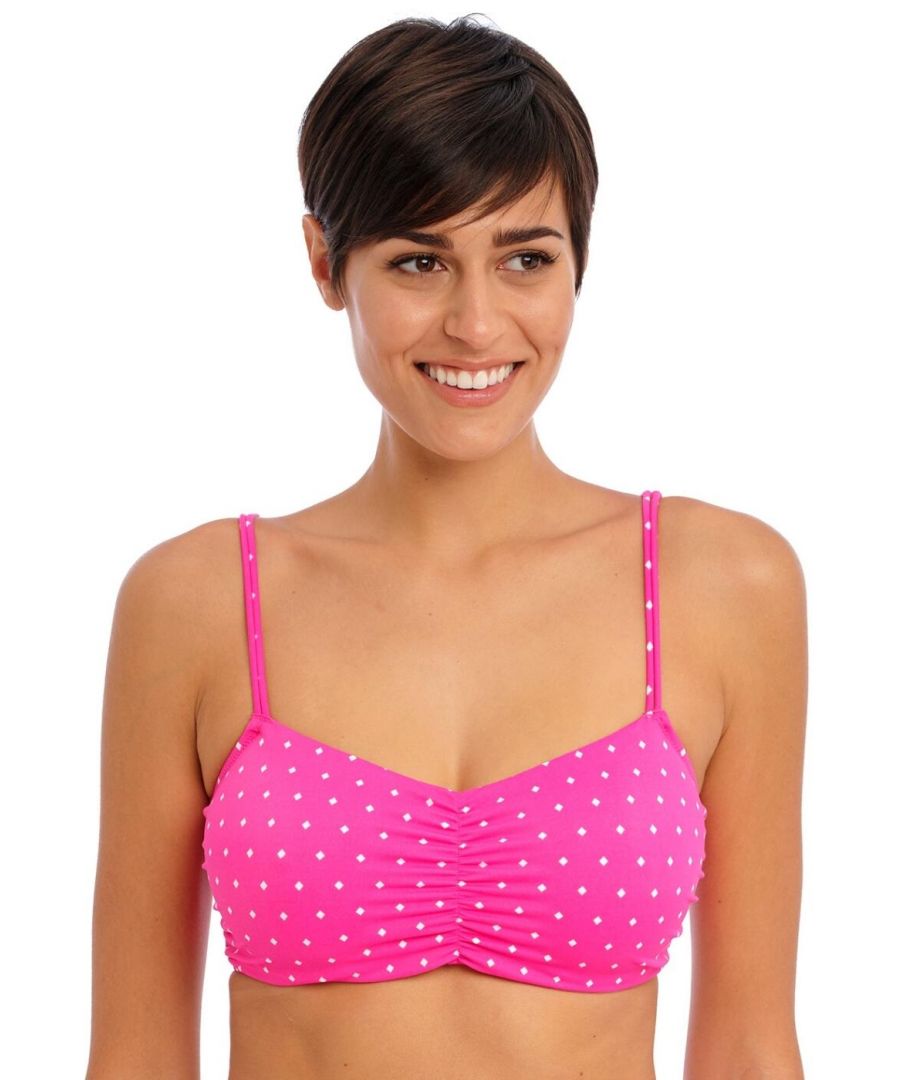 Freya Womens 7239 Jewel Cove Bralette Bikini Top - Pink Elastane - Size 32F