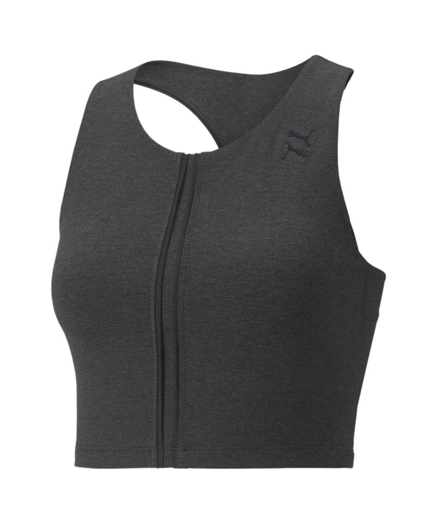 PRODUCT STORY Cut out the distractions and get to the core of your practice in this simple yet striking crop top from PUMA's Exhale collection. The smooth contoured shape is designed for a streamlined silhouette so you can focus on finessing your form. Time to strike a pose in style. FEATURES & BENEFITS Recycled Content: Made with at least 20% recycled material as a step toward a better future DETAILS Power mesh detailingEmbroidered element-inspired graphicEmbroidered shine yin yang cat sign-off