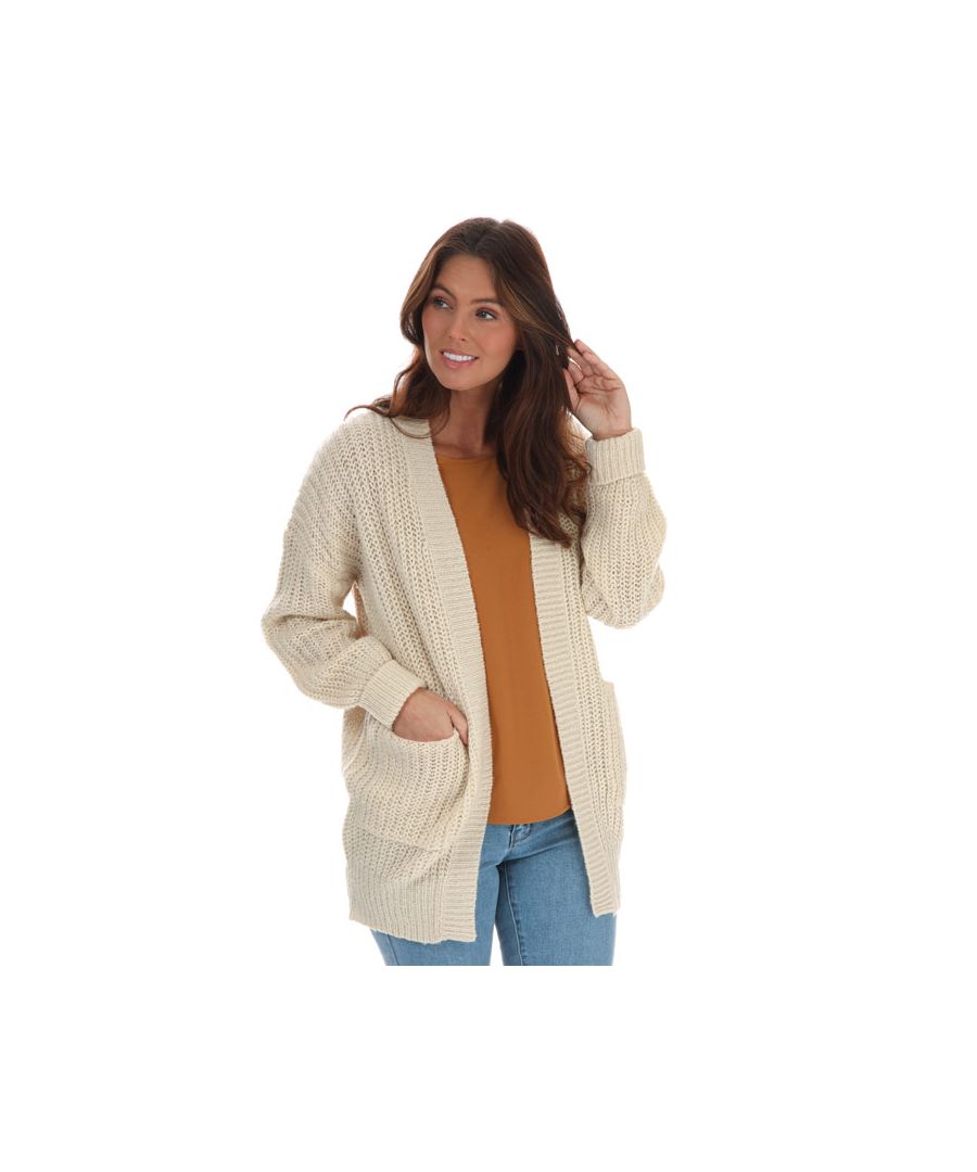 Image for Women's Brave Soul Open Cardigan in Stone