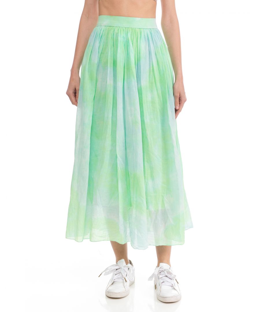Tie-dye maxi skirt with elastic waist