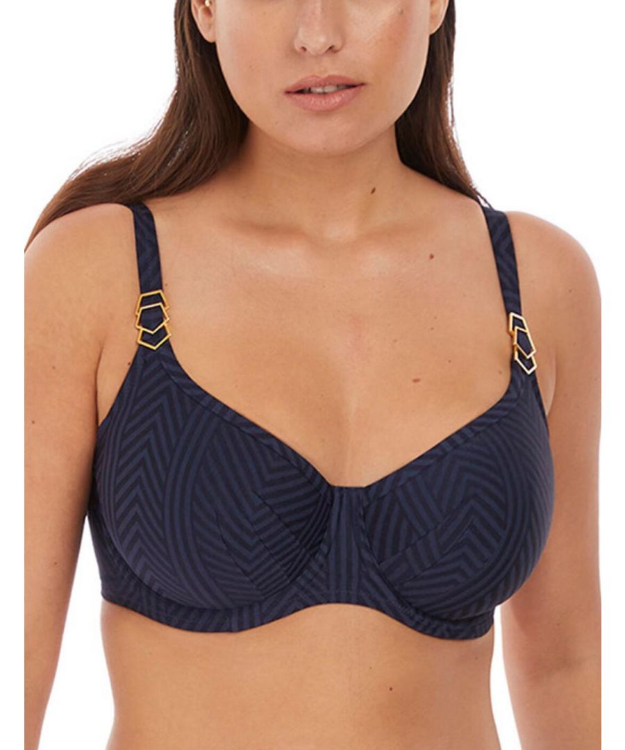 Fantasie Womens 6901 Long Island Balcony Bikini Top - Blue Elastane - Size 36DD