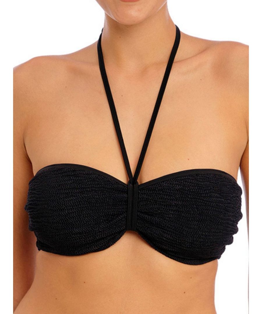 Freya Womens Ibiza Waves Bandeau Bikini Top - Black Polyamide - Size 36G