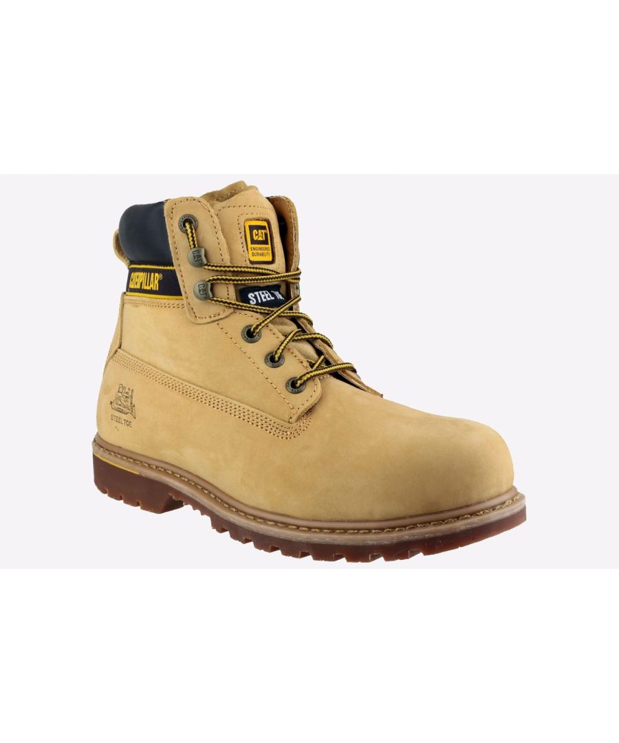 Caterpillar Safety Holton S3 Boot Leather Mens - Tan - Size UK 12