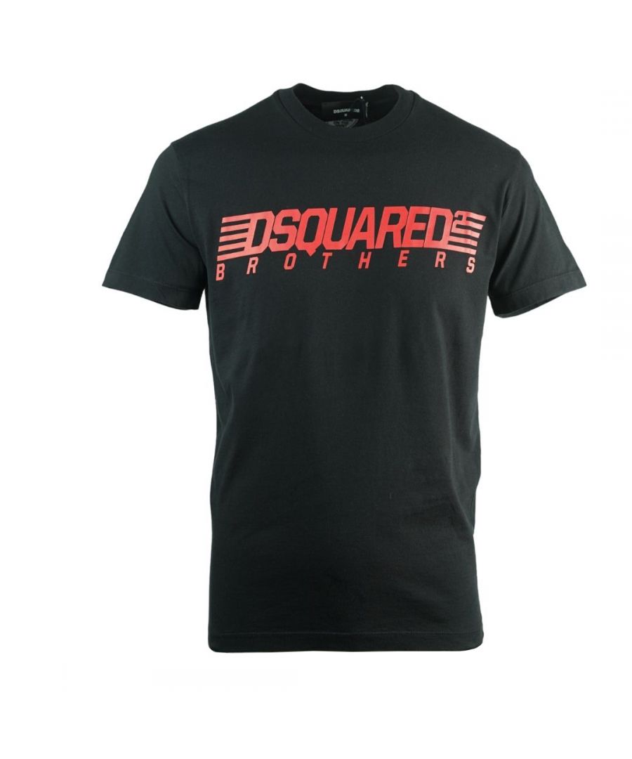 Dsquared2 Brothers Cool Fit Black T-Shirt. Short Sleeved Black Tee. Cool Fit Style, Fits True To Size. 100% Cotton. Dsquared2 Brothers Logo. S71GD0807 S20694 900