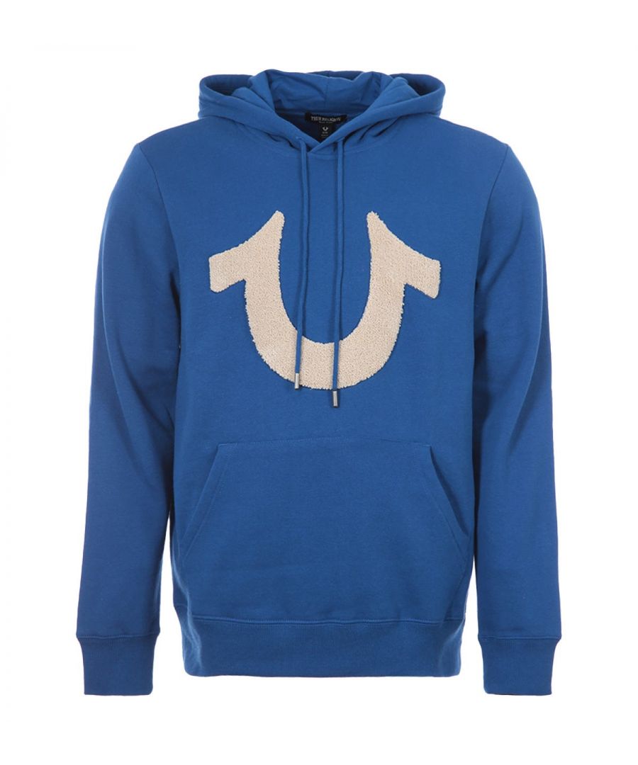 True Religion hoodie met hoefijzerlogopatch voor heren, blauw