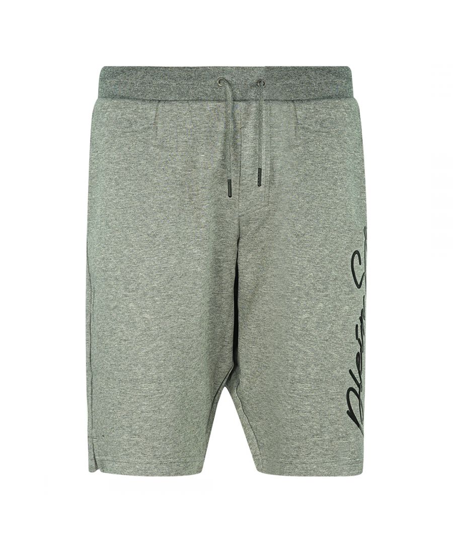 Philipp Plein Signature Logo Grey Shorts. Philipp Plein Sport Grey Shorts. 51% Cotton 49% Polyester. Large Plein Branding On Sides. Drawstring Ties. Style Code: PCPS601 94