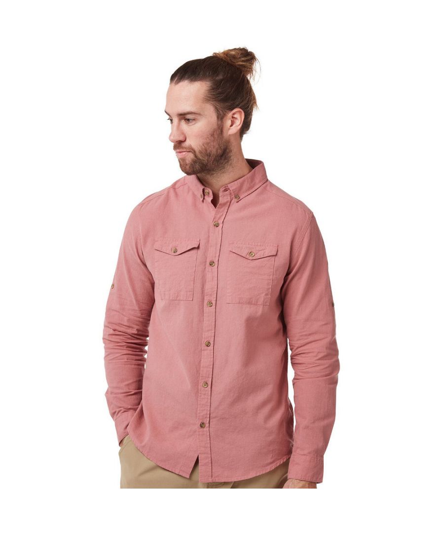 Craghoppers Mens Kiwi Linen Lightweight Long Sleeve Shirt 
