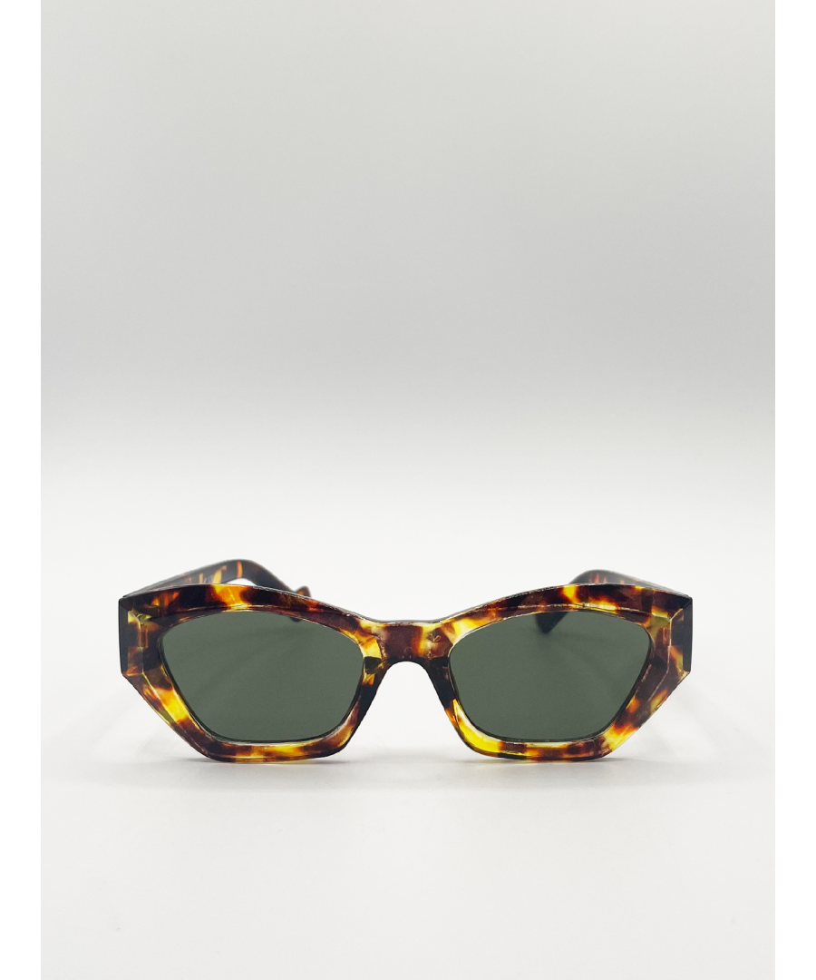 SVNX Womens Angular frame cat eye sunglasses - Brown - One Size
