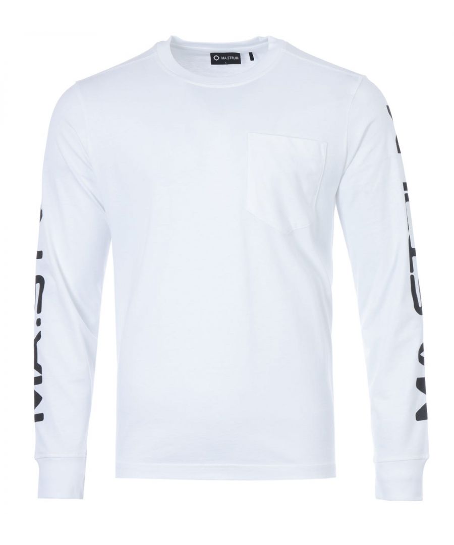 Image for MA.Strum Pocket Print Long Sleeve T-Shirt - White