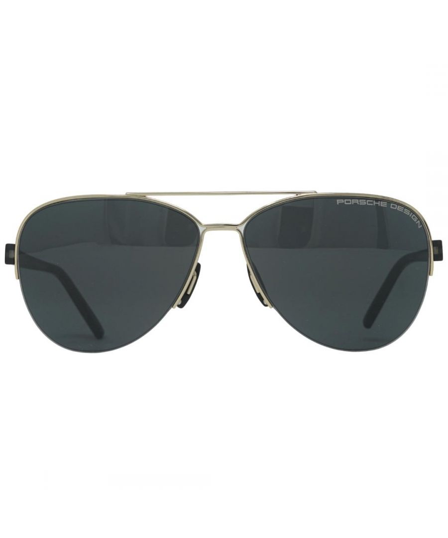 porsche design mens p8676 d 58 gold sunglasses - one size