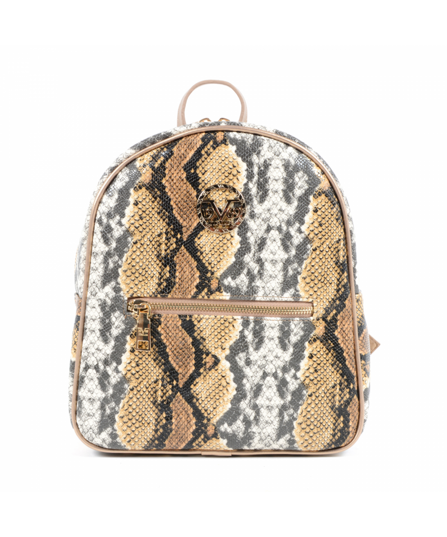By Versace 19.69 Abbigliamento Sportivo Srl Milano Italia - Details: 5012 PYTHON BROWN GOLD - Color: Multicolor - Composition: 100% SYNTHETIC LEATHER - Made: TURKEY - Measures (Width-Height-Depth): 24x27x11 cm - Front Logo - Logo Inside - Two Inside Pocket