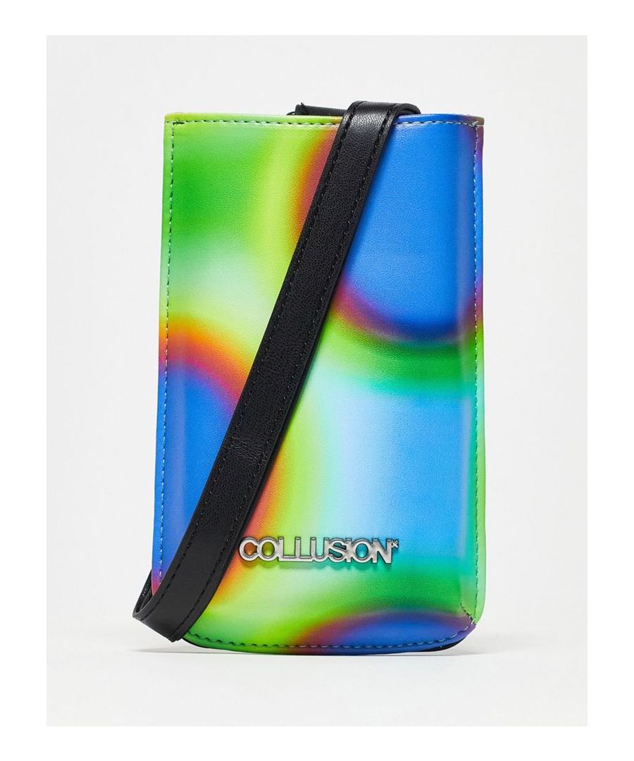 Gadgets by Collusion Exclusive to ASOS All-over print Cross-body strap Silver-tone logo Sold by Asos