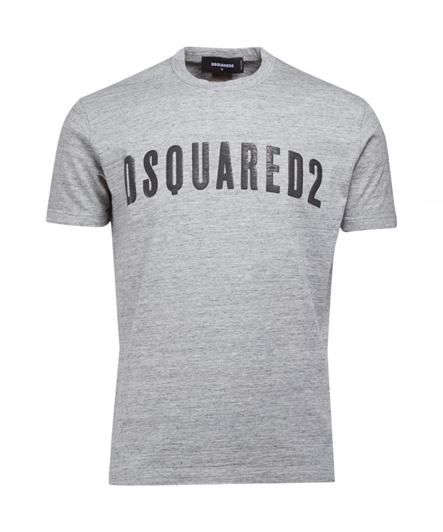 Dsquared2 grijs T-shirt met groot zwart logo