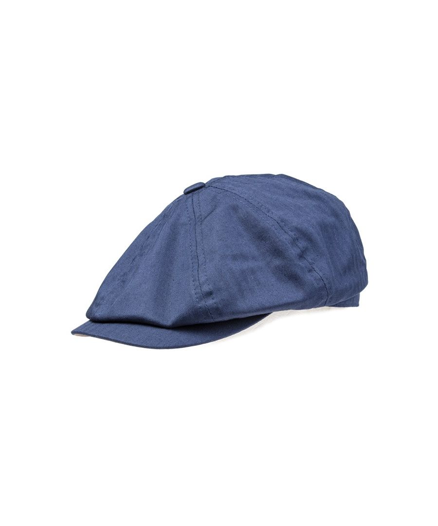 Mens blue Ted Baker bakerboy flat cap, manufactured with wool. Featuring: ted branding and two sizes.