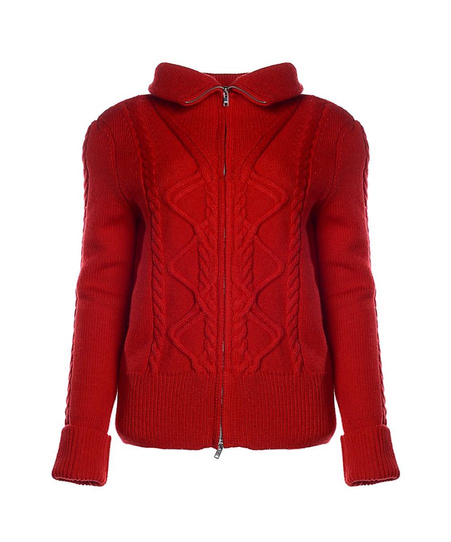Zip Up, Long Sleeved, Collar. 92% Wool, 8% Polyamide / 100% Polyester.