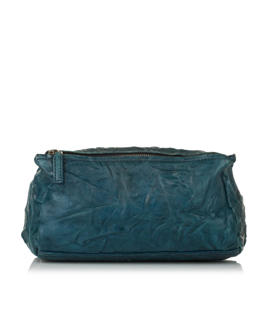 Vintage Givenchy Mini Pandora Leather Crossbody Bag Blue