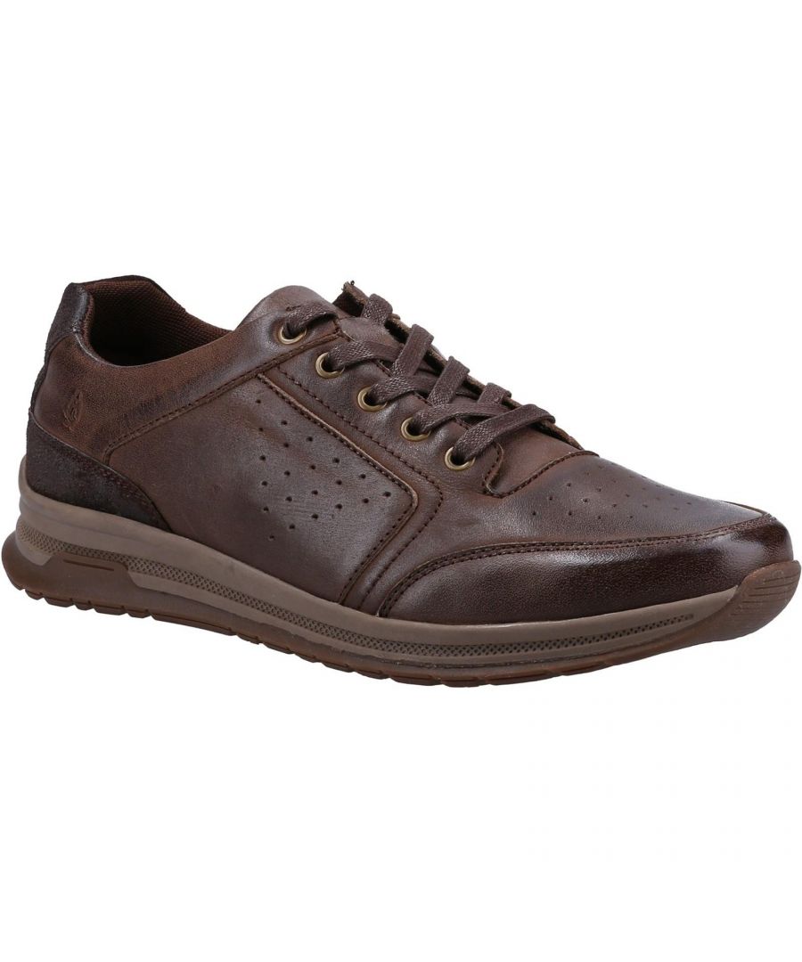 Hush Puppies Heren Joseph Leren Trainers (Lichtbruin)
