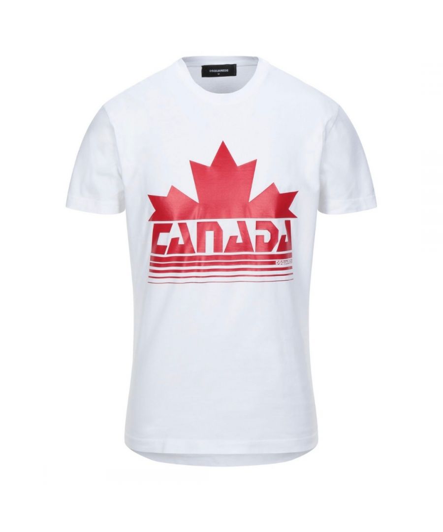 Dsquared2 Canada Maple Leaf Logo Cool Fit White T-Shirt