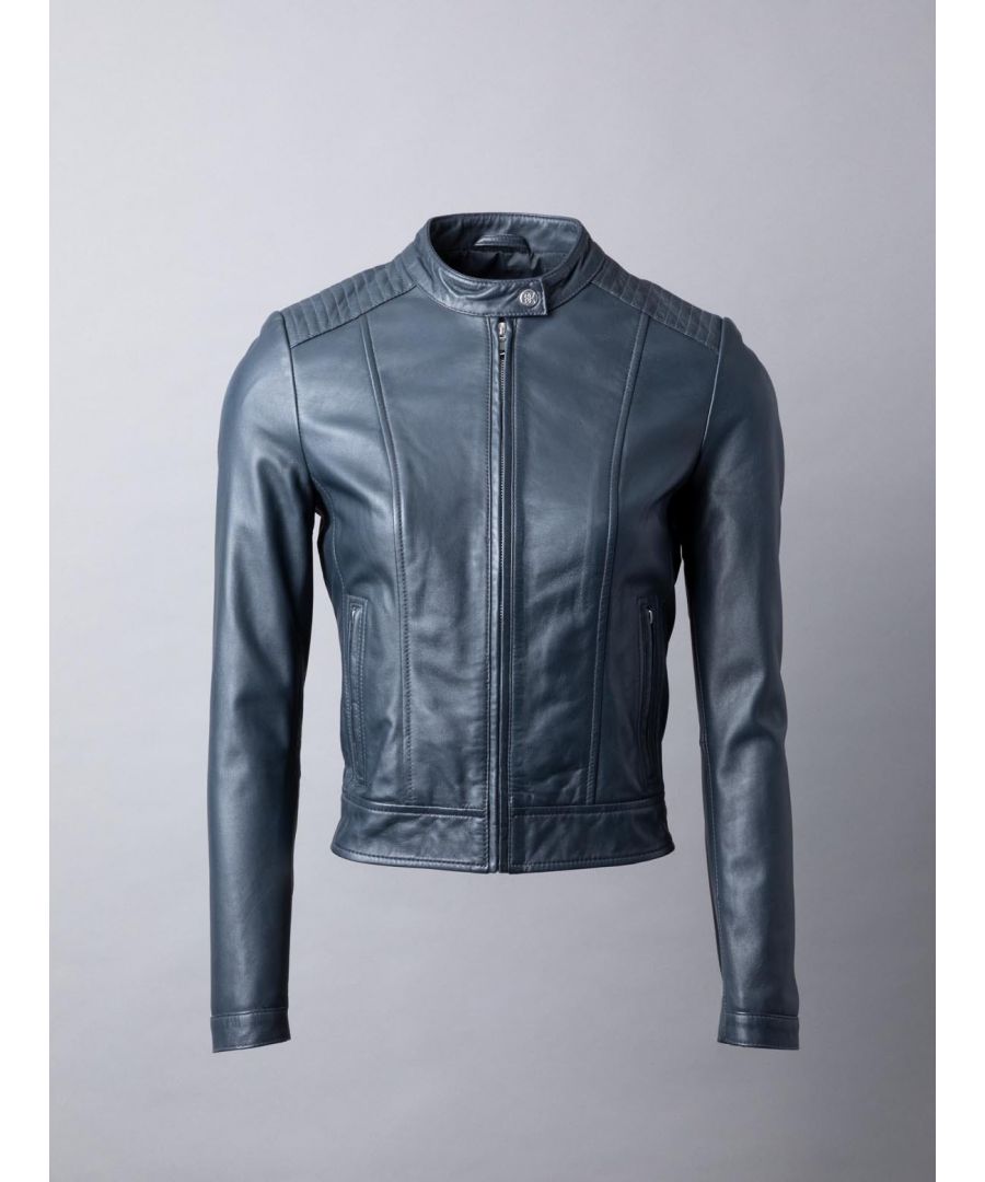 A reimagined classic, the Thea leather jacket has arrived for your seasonal wardrobe update. Crafted from incredibly soft nappa leather in an easy-to-style navy colourway, the Thea will look and feel incredible in equal measure. Tapered panels and adjustable side buckles ensure a feminine fit, whilst the shoulder detail and press stud tab collar play on the racer jacket look for just the right amount of edge.