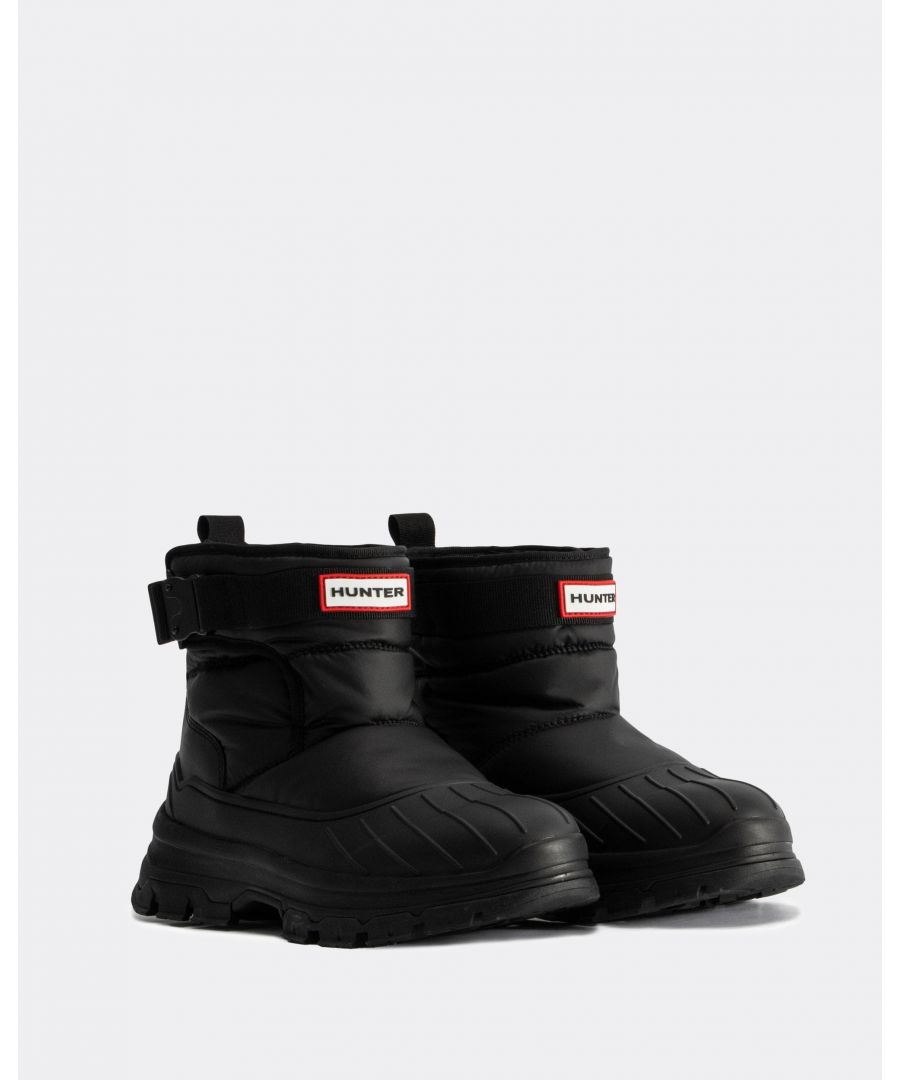 Hunter Intrepid Womens Short Buckle Snow Boots - Black - Size UK 7