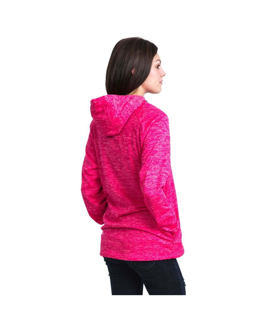 Melange fleece with brushed back. Grown on hood with mesh lining. 2 concealed zip pockets. Tie adjusters. Airtrap. 200gsm. 100% polyester. Trespass Womens Chest Sizing (approx): XS/8 - 32in/81cm, S/10 - 34in/86cm, M/12 - 36in/91.4cm, L/14 - 38in/96.5cm, XL/16 - 40in/101.5cm, XXL/18 - 42in/106.5cm.